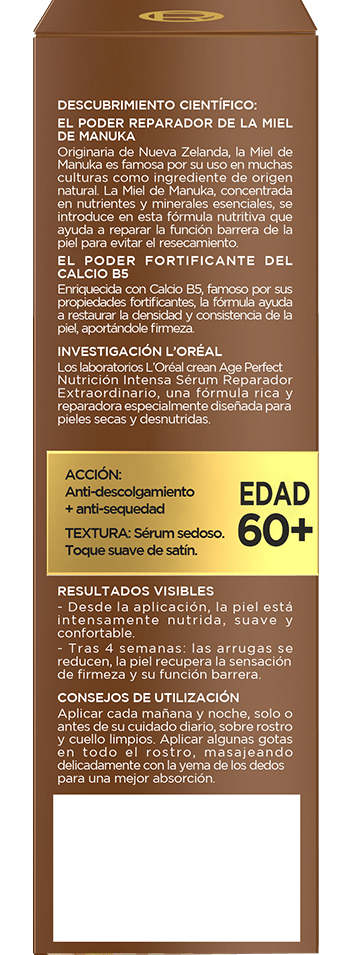 Visual Caja Parte Trasera Cuidado De La Piel Serum Age Perfect Nutricion Intensa